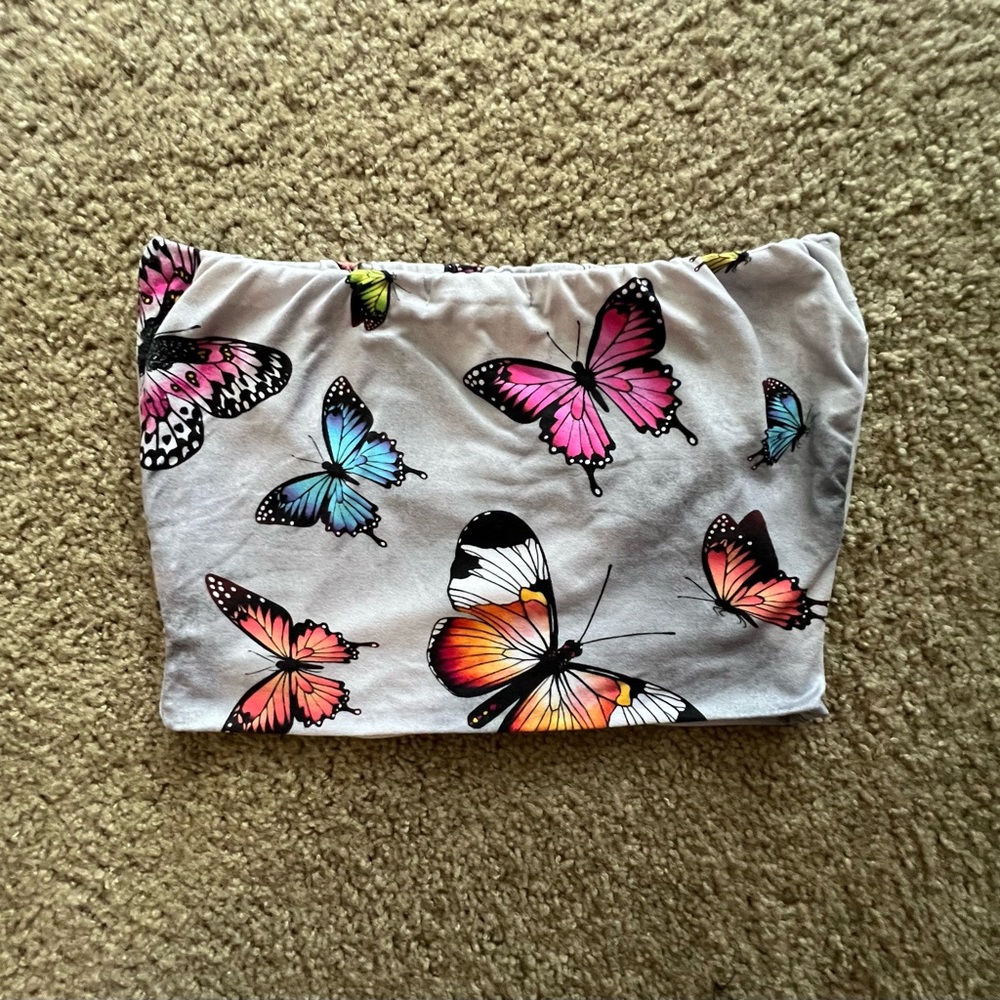 Butterfly Print Tube Top🦋💖